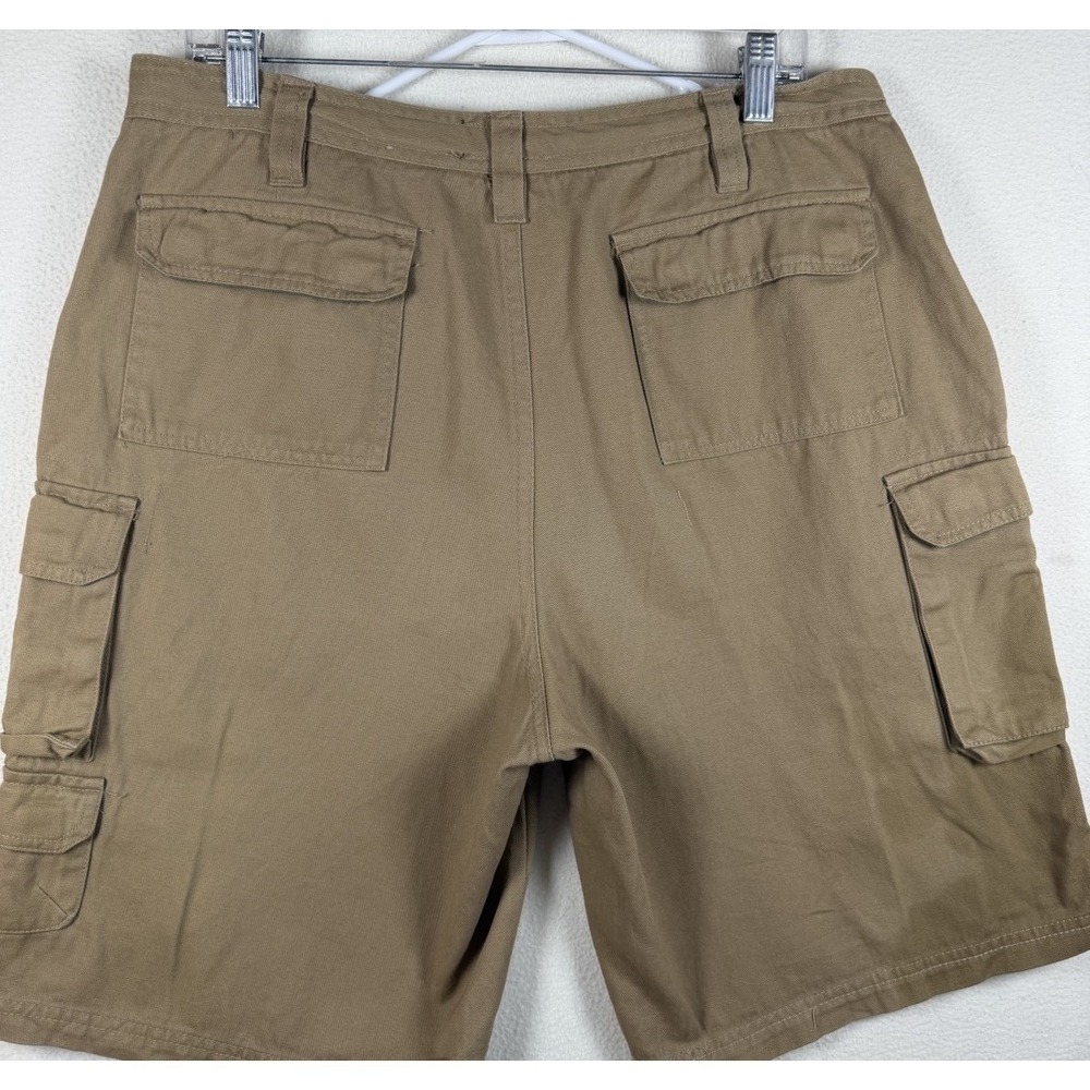 Rugged Wear‎ Mens Khaki Cotton Cargo Shorts Size 34 Tan Utility Hiking 16000MEN - Picture 12 of 15